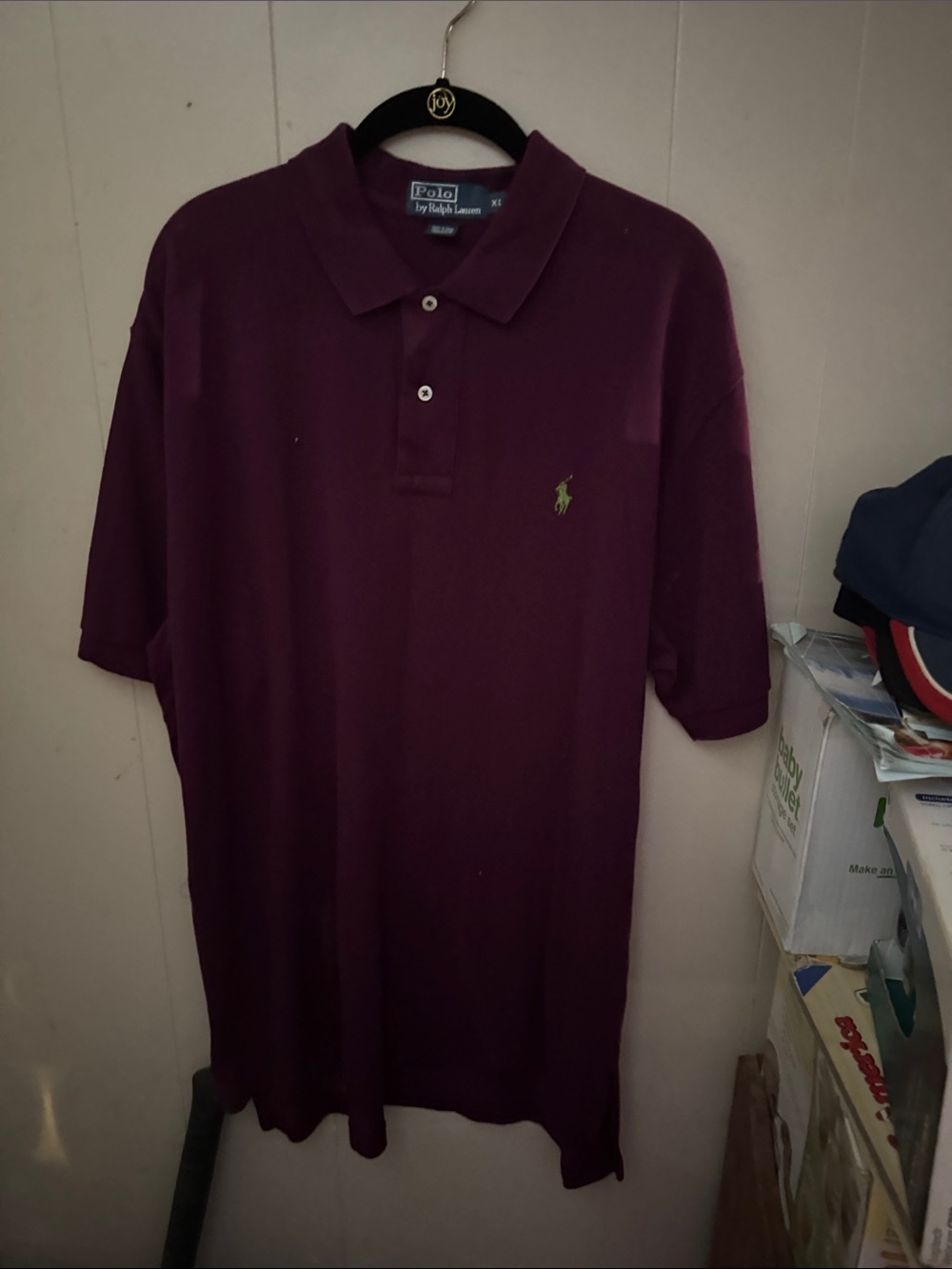 Polo by Ralph Lauren Men's Plum Polo with Green Logo